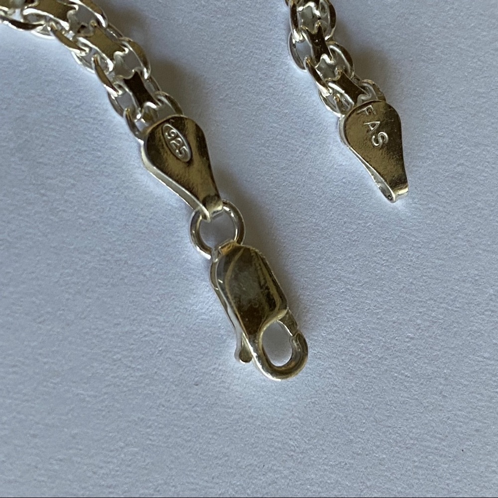 Italian Sterling Silver 925 Italy Chain Bracelet - Picture 7 of 8